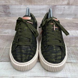 Puma Womens Olive Basket Platform VR 364092 01 Athletic Sneaker Shoes 8